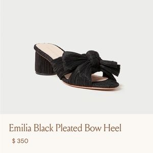 Loeffler Randall Pleated Emilia Black Bow Heels